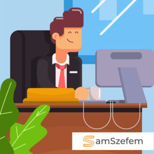 prezes przed komputerem